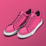 bright pink sneakers with white soles image